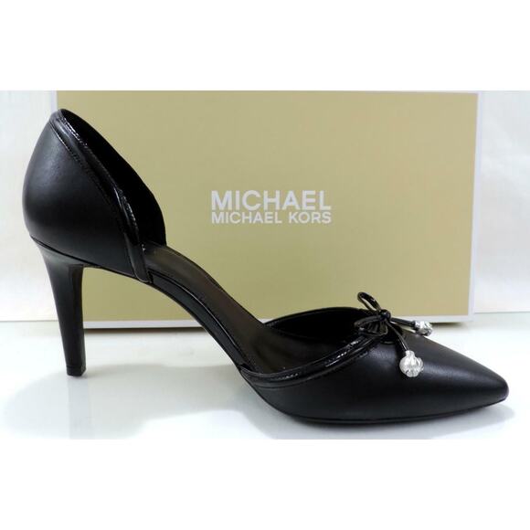 Michael Kors Gia Flex D'Orsay Pump Heels Pointy Toe Leather Black - Picture 4 of 9